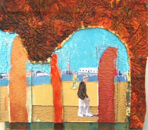 Venice Passeggiata;
Collage, 2011;
5.75 x 6.25 in. Venice Passeggiata;
Collage, 2011;
5.75 x 6.25 in.